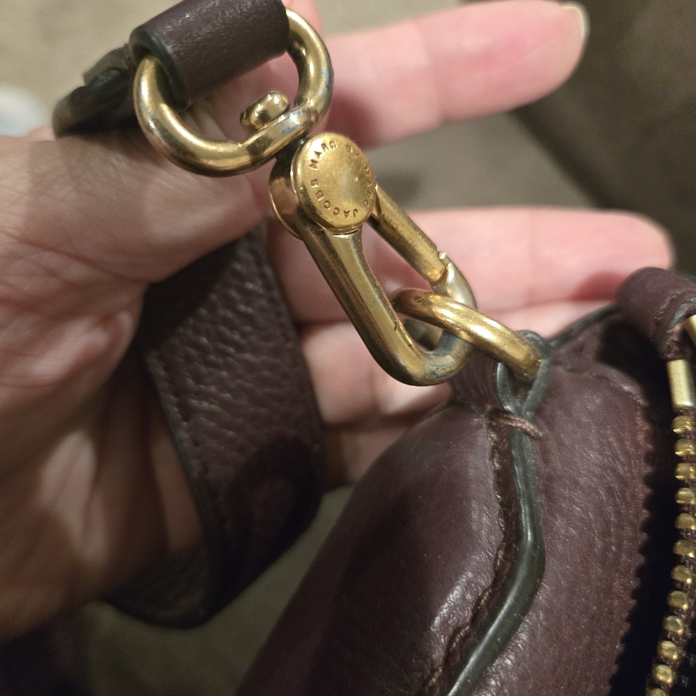 Marc by Marc Jacobs Plum Pebbled Leather Crossbody with Gold Hardware - Picture 2 of 7
